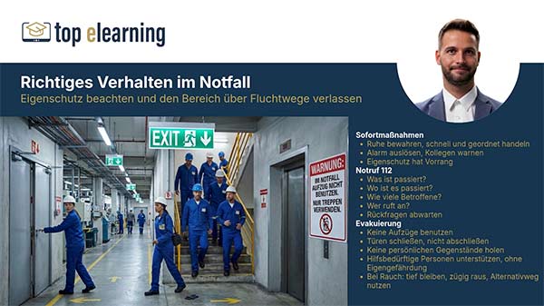 Evakuierung und Verhalten im Notfall