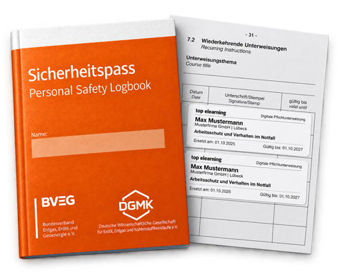 Sicherheitspass – auch Personal Safety Logbook oder umgangssprachlich oranger Sicherheitspass