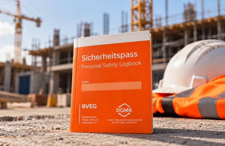 Oranger Sicherheitspass – Personal Safety Logbook von BVEG und DGMK